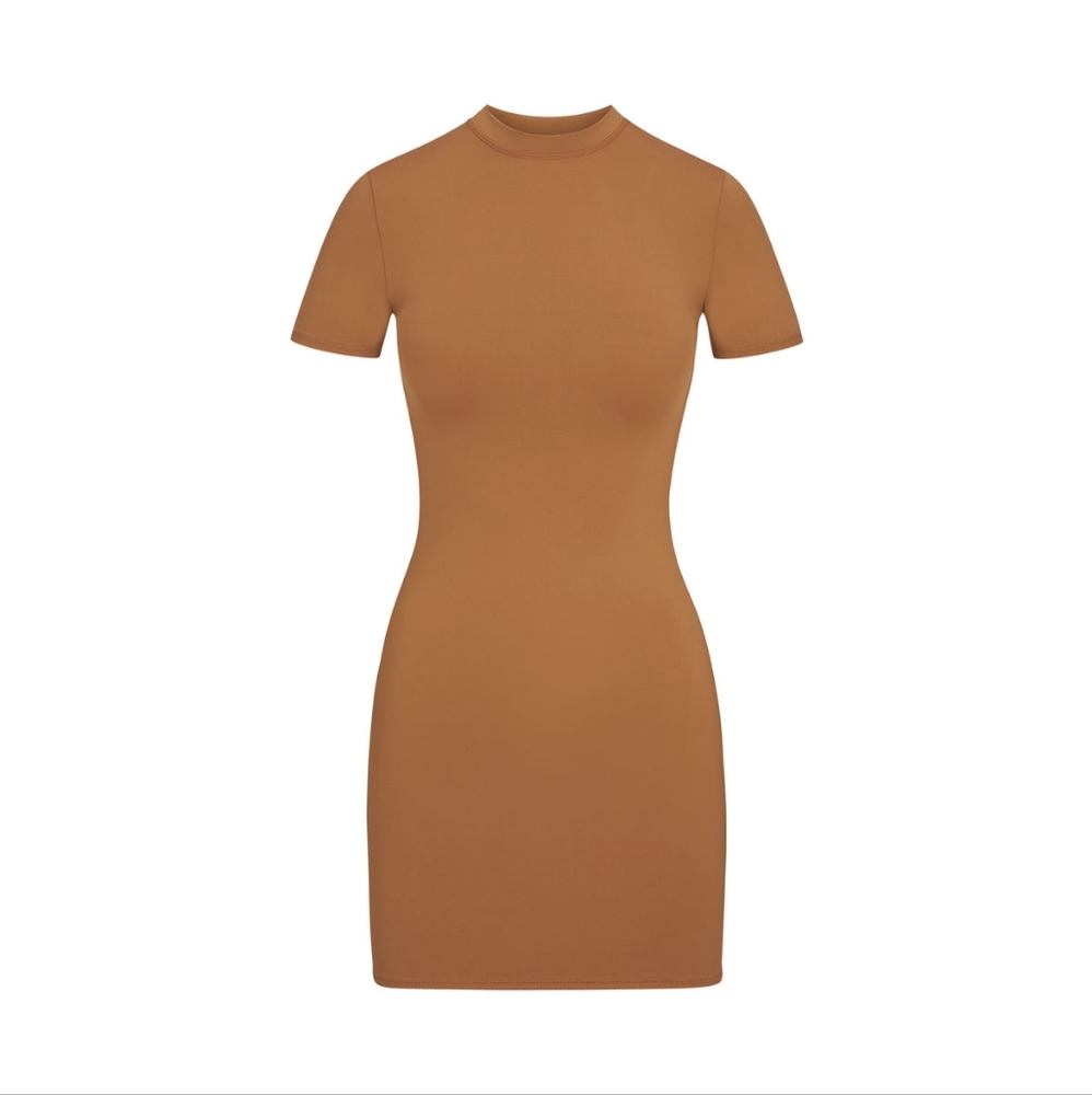 NWT SKIMS Signature Swim T-Shirt Dress Size XS Color Almond